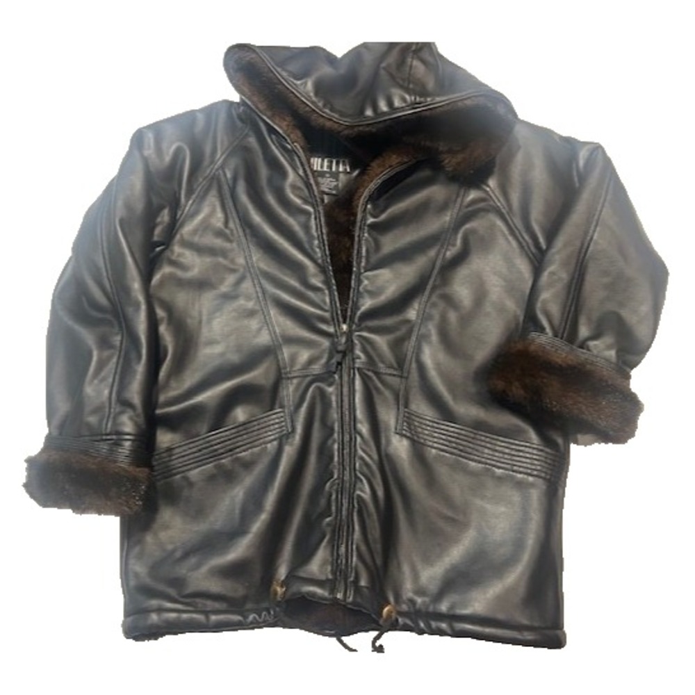 Miletta Warm Comfy Full Zip Hooded Jacket Cuff Pockets Faux Fur Lining - Size S